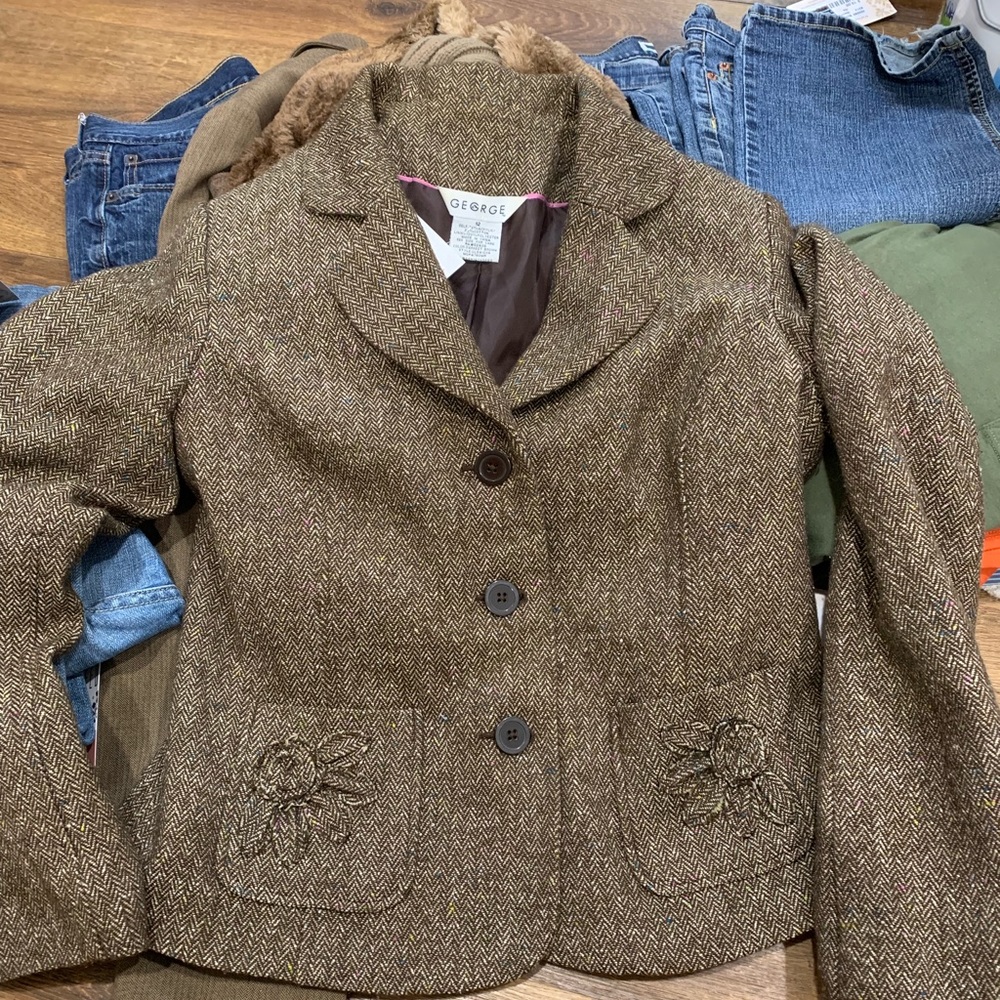 Ladies brown tweed blazer